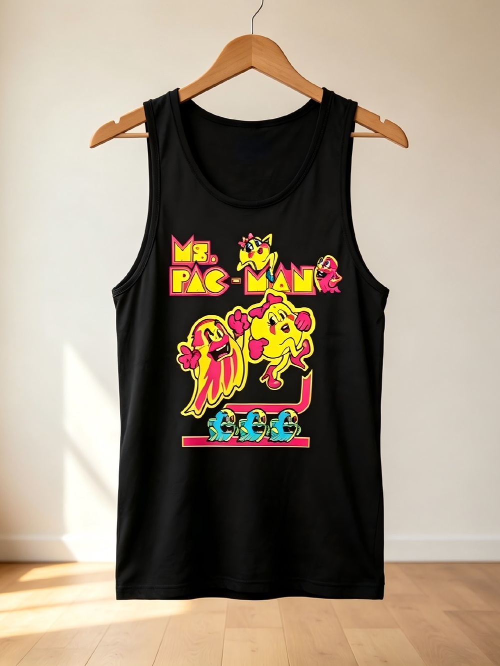 Mrs Pacman Classic Arcade Gaming Retro Fan Graphics Womens Mens Tank Top Unisex